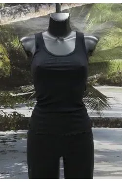 Spalla larga costina nero