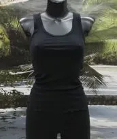Spalla larga costina nero