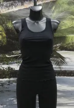 Spalla larga costina nero