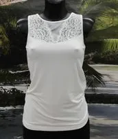 Spalla larga pizzo panna