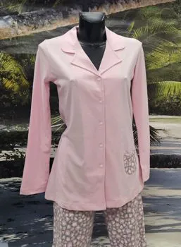 Pigiama aperto cotone rosa