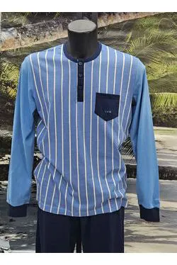 pigiama cotone azzurro
