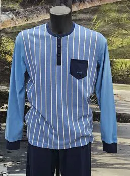 pigiama cotone azzurro