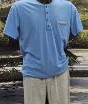 Pigiama corto azzurro