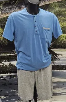 Pigiama corto azzurro