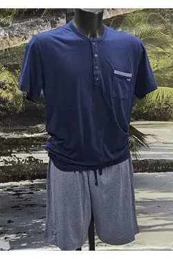 Pigiama corto blu navy