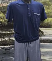 Pigiama corto blu navy