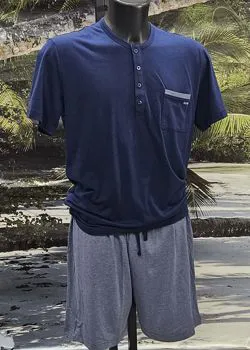 Pigiama corto blu navy