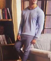 Pigiama azzurro caldo cotone