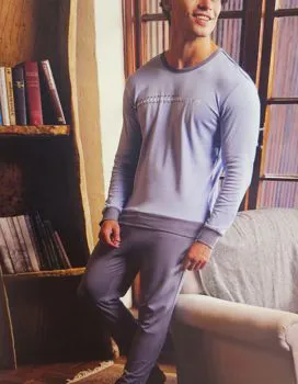 Pigiama azzurro caldo cotone