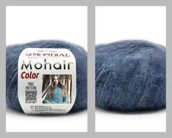 Mohair color blu sfumato