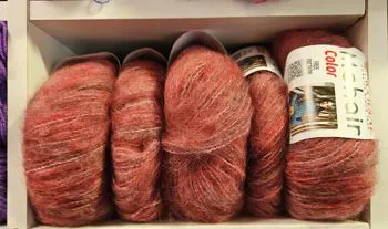 Mohair color rosso sfumato