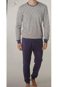pigiama caldo cotone grigio