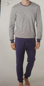pigiama caldo cotone grigio