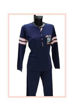 Pigiama cotone blu