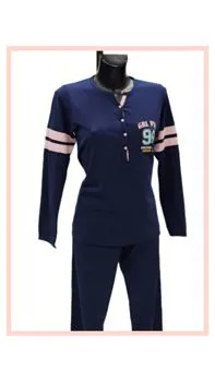 Pigiama cotone blu
