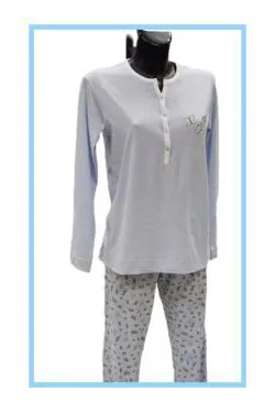 Pigiama cotone azzurro
