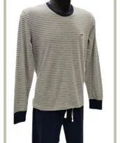 Pigiama cotone girocollo beige