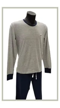 Pigiama cotone girocollo beige