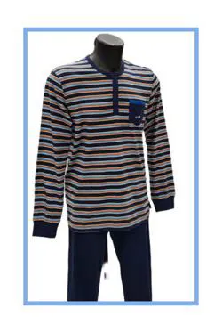 Pigiama righe cotone lungo