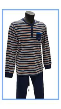 Pigiama righe cotone lungo