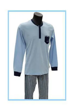 Pigiama serafino azzurro