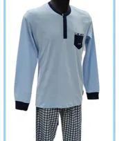 Pigiama serafino azzurro