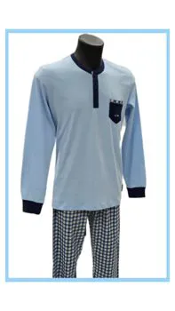 Pigiama serafino azzurro