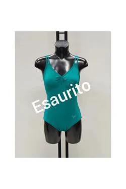 Costume intero  verde tinta unita