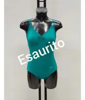 Costume intero  verde tinta unita