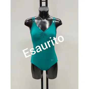 Costume intero  verde tinta unita
