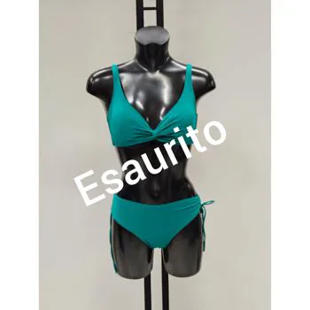Costume bikini verde senza ferretto