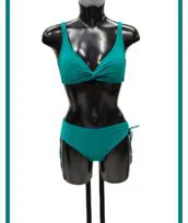 Costume bikini verde senza ferretto