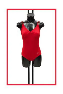 Costume intero rosso tinta unita