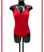 Costume intero rosso tinta unita