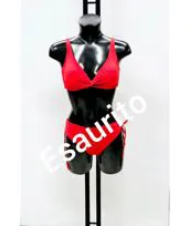 Costume bikini rosso senza ferretto