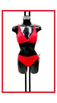 Costume bikini rosso senza ferretto