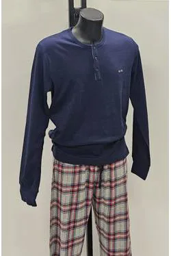 Pigiama caldo cotone blu