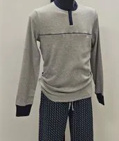 Pigiama caldo cotone grigio