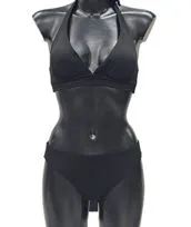 Bikini triangolo nero coppa estraibile