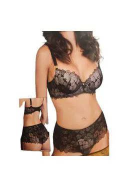 Reggiseno nero pizzo preformato