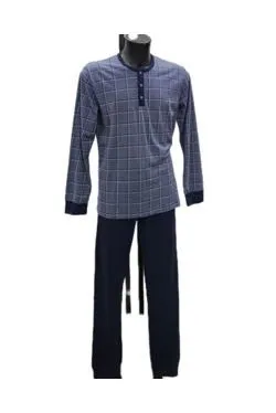 Pigiama cotone quadri blu