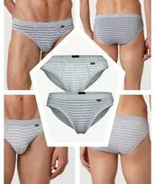 slip righe grigio azzurro