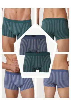 boxer cotone stretch azzurro e verde a righe