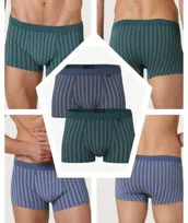 boxer cotone stretch azzurro e verde a righe
