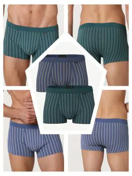 boxer cotone stretch azzurro e verde a righe