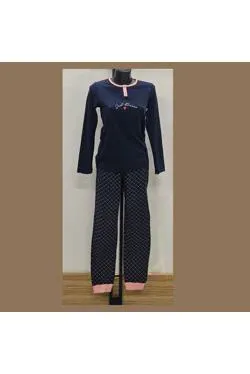 Pigiama caldo cotone blu quadri
