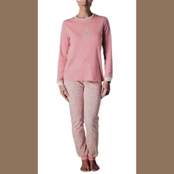 Pigiama caldo cotone rosa