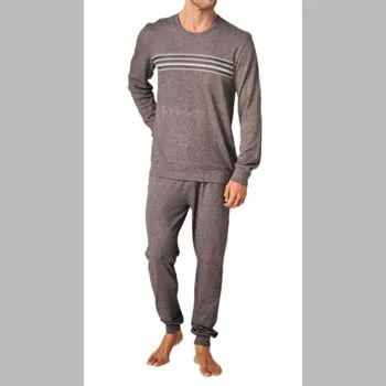 Pigiama caldo cotone grigio medio