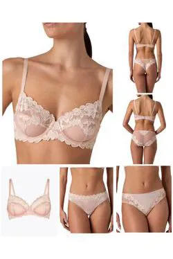 Reggiseno pizzo rosa avorio